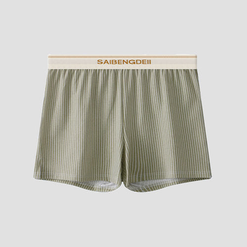 New loose arrow pants men's pure cotton breathable striped boxer shorts men's large size sports short shorts