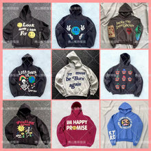 Load image into Gallery viewer, New letter foam printing niche fashion brand American casual loose men&#39;s couple hoodie hoodie