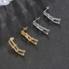 Load image into Gallery viewer, Stainless Steel Horseshoe Buckle U-shaped  Minimalist Drop Earring