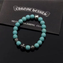Load image into Gallery viewer, ch Kroheart vintage do old cross obsidian bracelet Hip Hop punk style couple bracelet