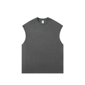 【1+100+100】 Spring and summer heavy 305G earth color FOG sleeveless vest men's top
