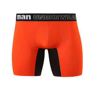 Men's bamboo fiber color long underwear men's thin sports breathable mid-waist loose boxers summer
