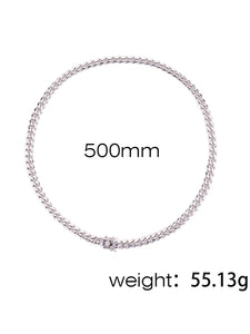 Stainless Steel Cuban Hip Hop Trend  Chain Necklace