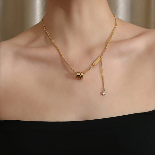 Instagram Cold Style Stainless Steel  Light Luxury Small Waist Necklace