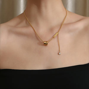 Instagram Cold Style Stainless Steel  Light Luxury Small Waist Necklace