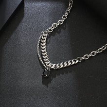Load image into Gallery viewer, Stainless Steel Black Gemstone Men And Women Minimalism Necklace