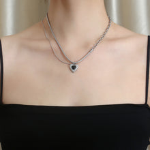 Load image into Gallery viewer, Stainless Steel Irregular Black Love Minimalism Pendant Necklace