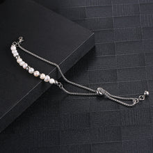 Load image into Gallery viewer, Stainless Steel Irregular Natural Pearl Double Layer Delicate Bracelet