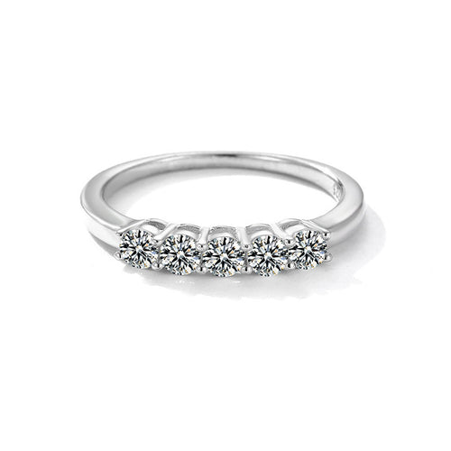 Row diamond Mosan diamond ring female niche design fashion personality hipster advanced light luxury style exquisite hand jewelry