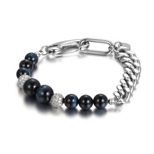 Load image into Gallery viewer, Stainless Steel European And American Personalized Trendy Tiger Eye Stone Splicing  Bracelet