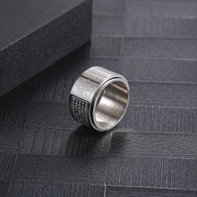 Load image into Gallery viewer, Stainless Steel Buddhist Heart Sutra Rotating Fashion Ring