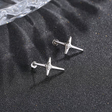 Load image into Gallery viewer, Stainless Steel Male and Female Personality Diamond Cross Earring