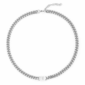 Stainless Steel Letter spliced Cuban Trend Chain Neckalce