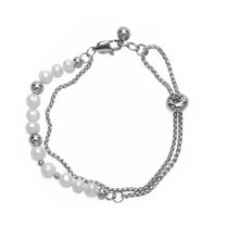 Load image into Gallery viewer, Stainless Steel Irregular Natural Pearl Double Layer Delicate Bracelet