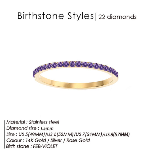 eManco Light luxury zircon ring female high-grade titanium steel ring was born in December diamond ring
