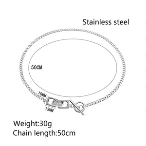 Stainless Steel Geometry Square Minimalism Fashion Necklace