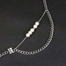 Load image into Gallery viewer, Stainless Steel Double Layered Letter Pearls Trend Necklace