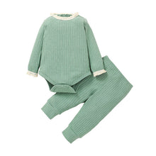 Load image into Gallery viewer, Baby suit new baby solid color jacket crawler two-piece set 2021 summer long sleeve suit for children