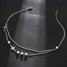 Load image into Gallery viewer, Stainless Steel Pearl Splicing Double Layer Trend Necklace