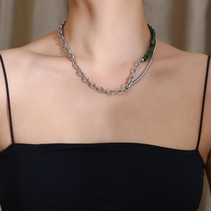 Stainless Steel Bead Splicing Minimalism Fashion Necklace
