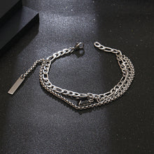 Load image into Gallery viewer, Stainless Steel Black Gem Multi Layered Minimalism Bracelet