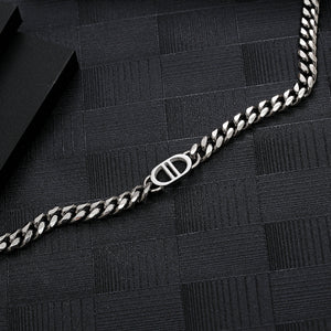 Stainless Steel Letter spliced Cuban Trend Chain Neckalce