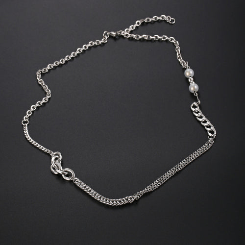 Stainless Steel Pearls Splicing Necklace
