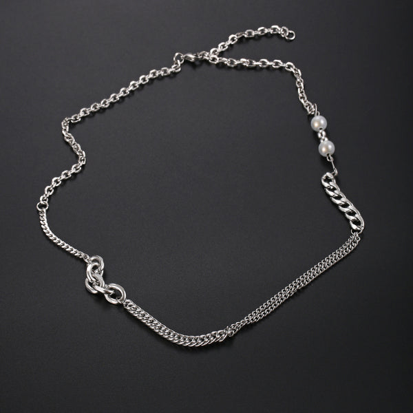 Stainless Steel Pearls Splicing Necklace
