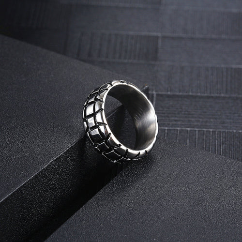 Stainless Steel Retro Personalized Pattern Ring