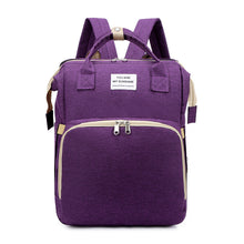 Load image into Gallery viewer, New portable folding bed mommy bag go out portable large capacity multi-functional mother and child backpack mommy bag