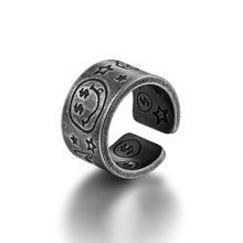 Load image into Gallery viewer, Stainless Steel Cartoon Graffiti Smiling Face Trend Ring