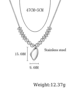 Stainless Steel Geometry Beaded Trend Fashion Necklace