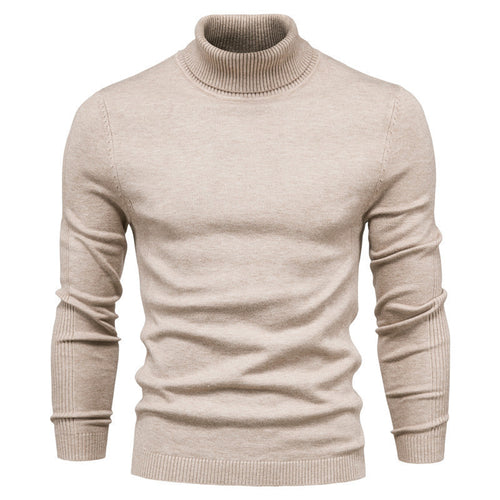 Reversible turtleneck sweater Autumn and winter solid color casual base sweater trend simple and handsome pullover sweater