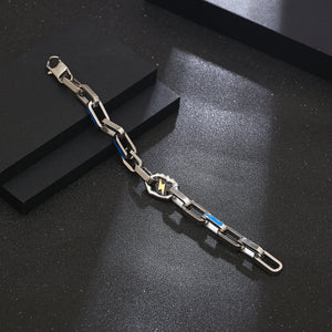 Stainless Steel European and American High-level Hip Hop Lightning Bracelet