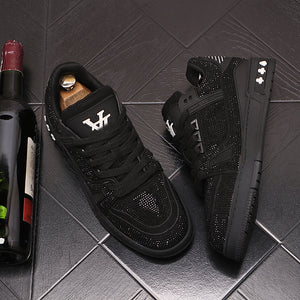 New low-top casual shoes fashion color ing personality diamond trend all ing board shoes full diamond  version of youth men's shoes