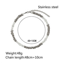 Load image into Gallery viewer, Stainless Steel Cat&#39;s Eye Stone Knot Trend Necklace