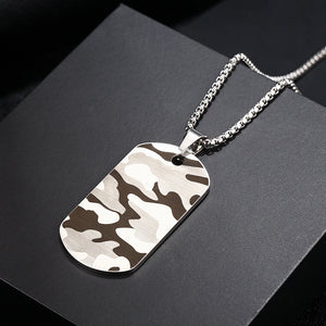 Stainless Steel Geometry Camouflage Pattern Trend Pendant Necklace
