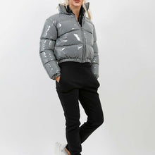 Load image into Gallery viewer, Autumn and winter cotton-padded jacket bright metal short women&#39;s cotton-padded jacket