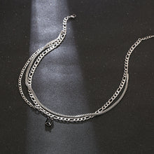 Load image into Gallery viewer, Stainless Steel Multi Layered Black Gemstone Minimalism Necklace