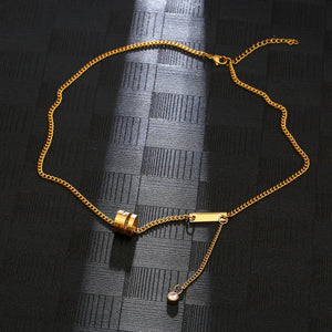 Instagram Cold Style Stainless Steel  Light Luxury Small Waist Necklace