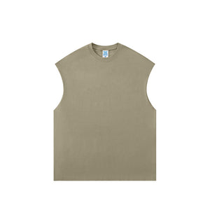 【1+100+100】 Spring and summer heavy 305G earth color FOG sleeveless vest men's top