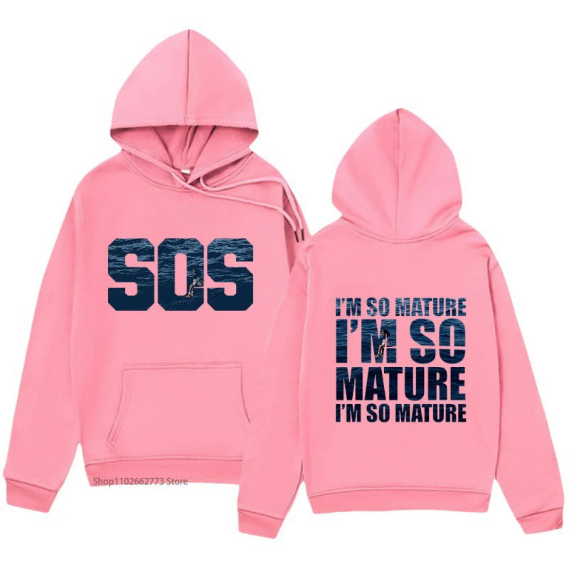Trend letters Spring and Autumn men's and women's fashion casual top coat coat long sleeve hoodie hoodie