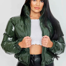 Load image into Gallery viewer, Autumn and winter cotton-padded jacket bright metal short women&#39;s cotton-padded jacket