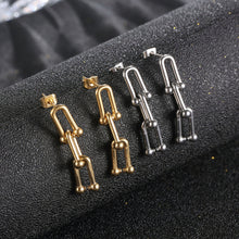 Load image into Gallery viewer, Stainless Steel Horseshoe Buckle U-shaped  Minimalist Drop Earring