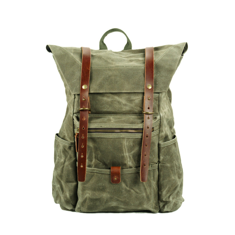 New retro men's canvas backpack outdoor anti-hiking hiking bag large capacity camping bag