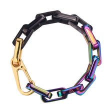 Load image into Gallery viewer, Stainless Steel European and American  Coarse Chain Quenched Color Bracelet