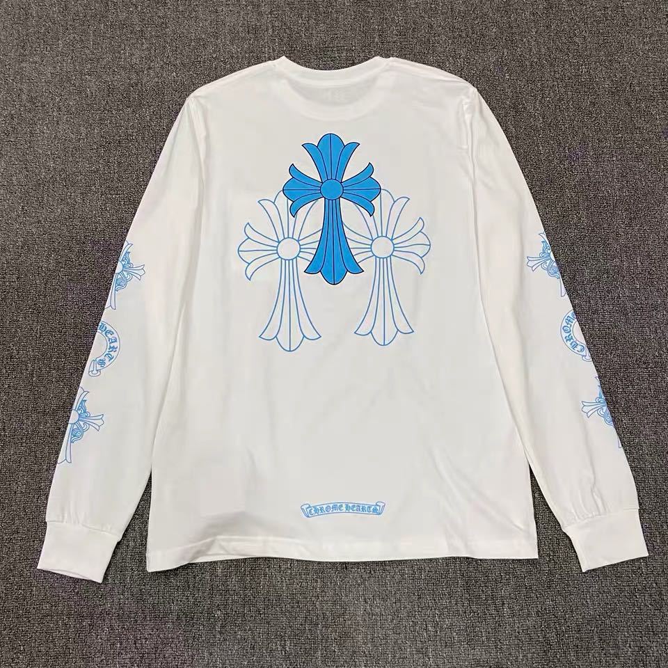 Scroll cross patchwork long sleeve T-shirt base