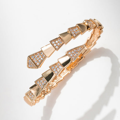 Bvlgari high-grade creative zircon snake bone hand jewelry