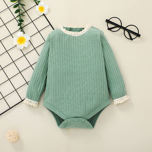 Baby suit new baby solid color jacket crawler two-piece set 2021 summer long sleeve suit for children