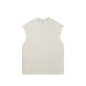 【1+100+100】 Spring and summer heavy 305G earth color FOG sleeveless vest men's top